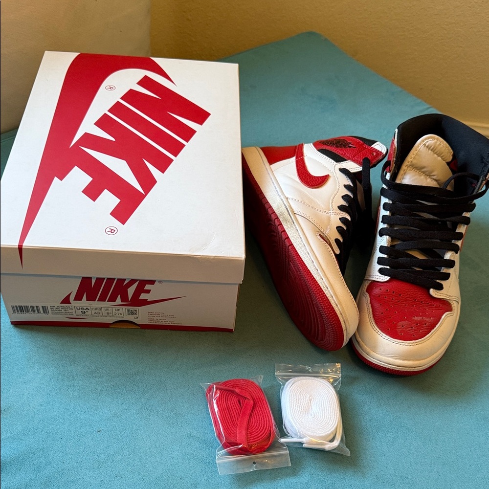 Nike Red and White Sneakers with Box